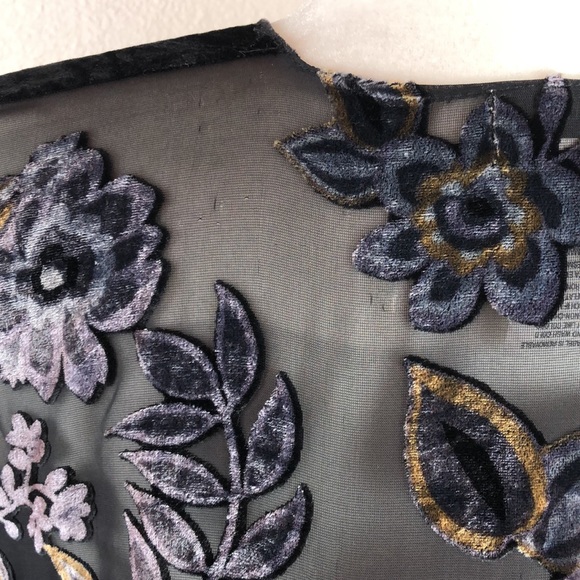 A New Day Kimono Sheer Velvet Velour Accent One Size - Picture 5 of 8